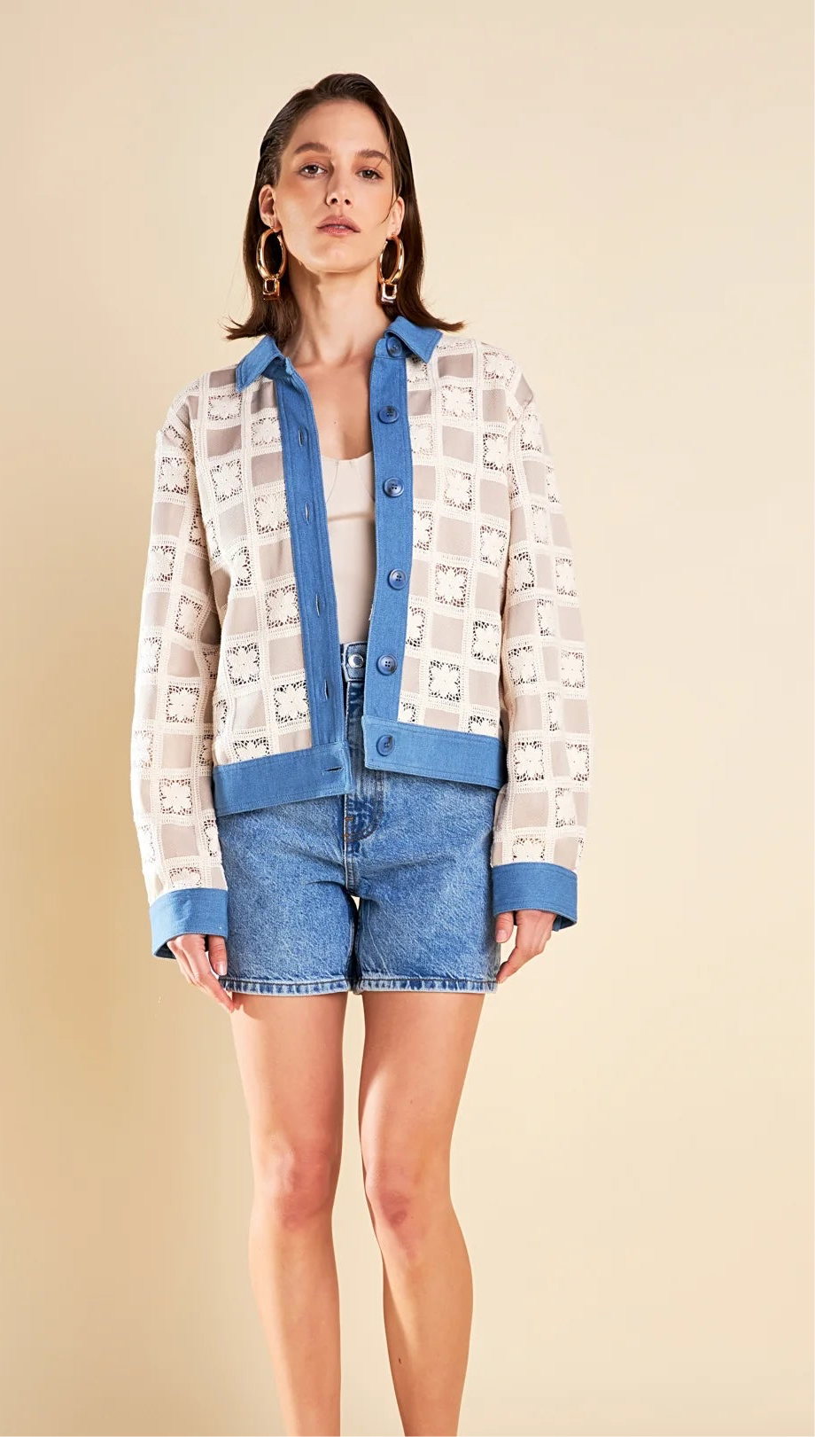 Chaqueta Patches Mix Crochet/Denim Phoebe