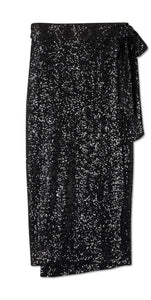 Falda Lentejuelas Negra Sequins Wrap Jaspre Neverfully Menos 15% Al Checkout