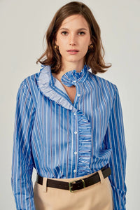 Camisa Stripes Ruffle Mila