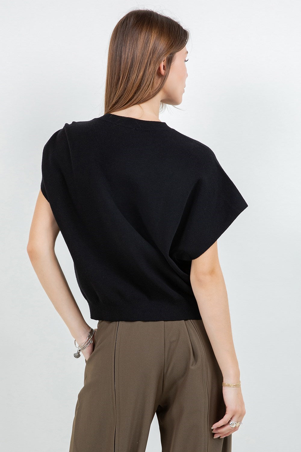 Top Knit Negro Metal Ring Carolina