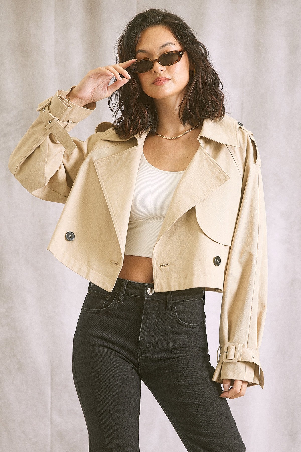 Chaqueta Gabardina Beige Valentina