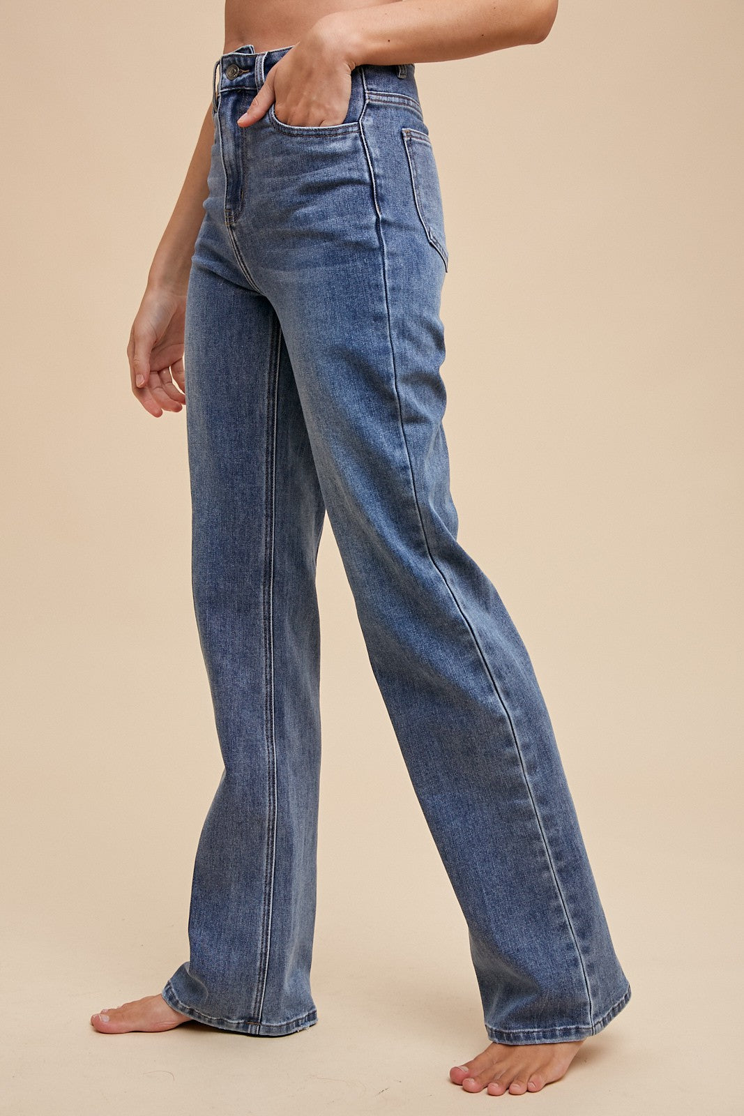 Pantalón Denim Straight Sabrina