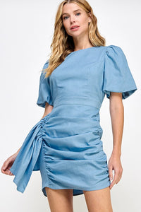 Vestido Denim Arruchado Silvie