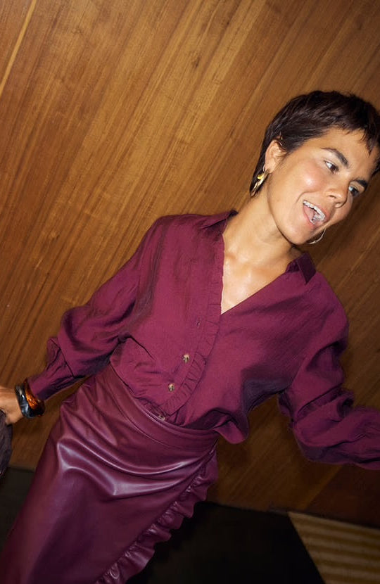 Camisa Ruffle Burgundy Miley Neverfully