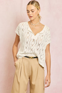 Camisa Blanca Polo Knit Ginny