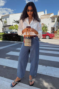 Pantalón Denim Studded Barrel Neverfully