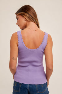 Top Morado Básico Ribbed Waves Portofino