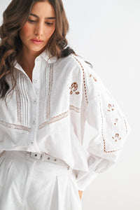 Set Blanco Linen Embroidered Rachel