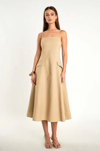 Vestido Linen Beige Amaia