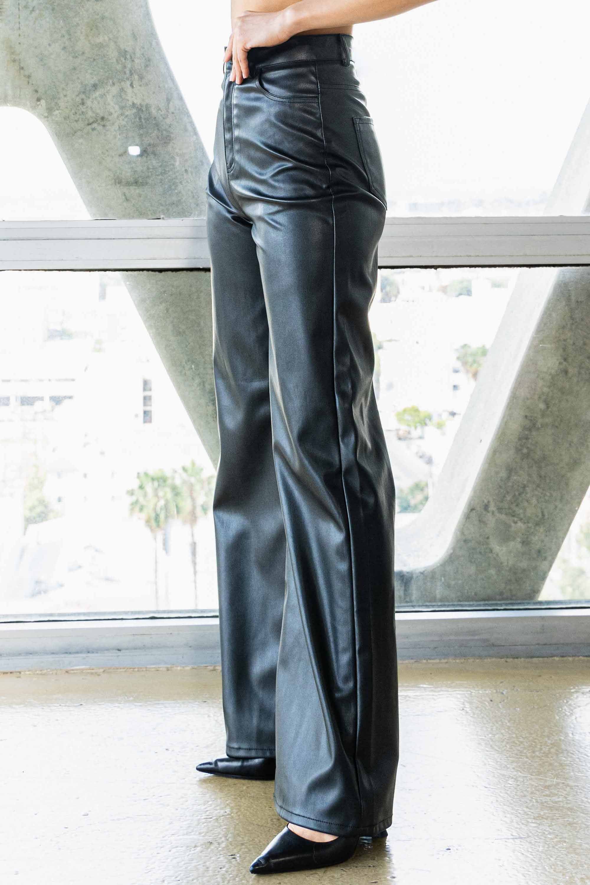 Pantalón Cuero Wide Leg Anna