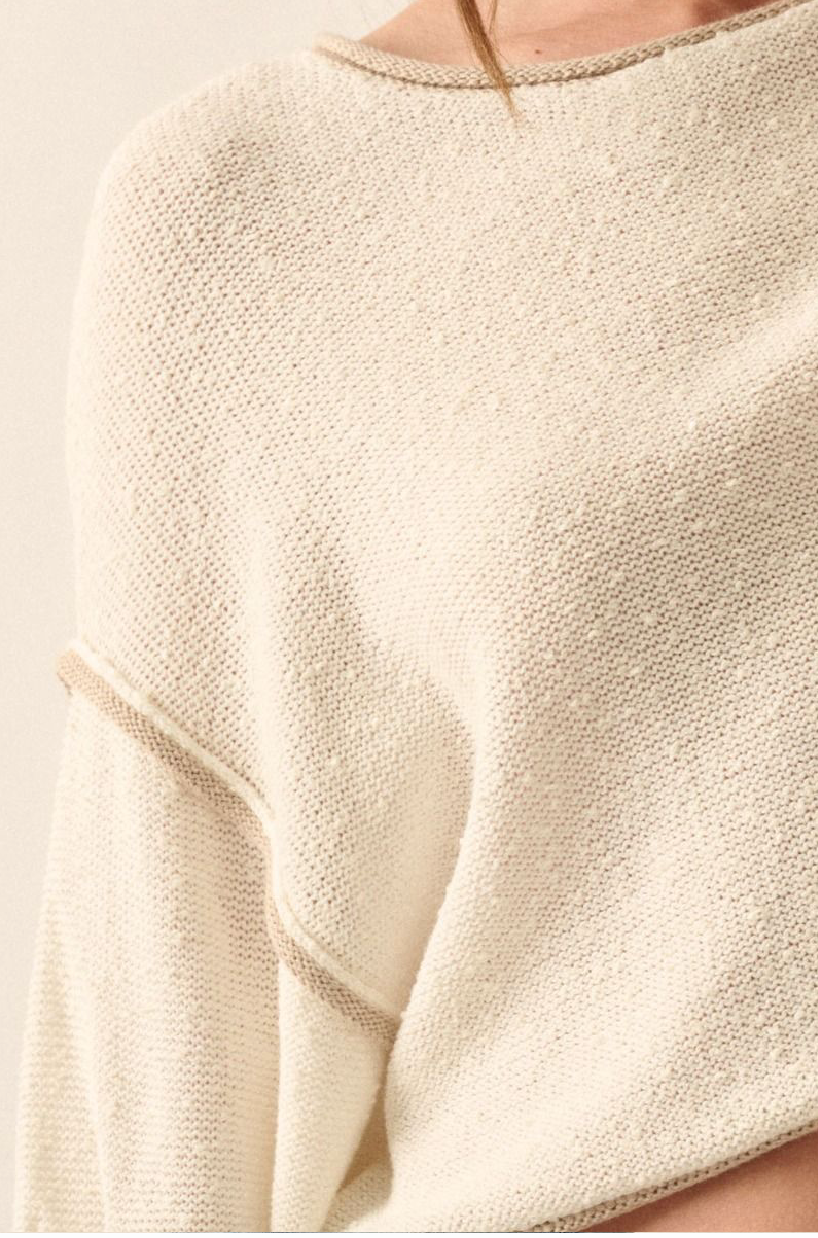Suéter Ligero Knit Contrast Ivory/Crema Selena
