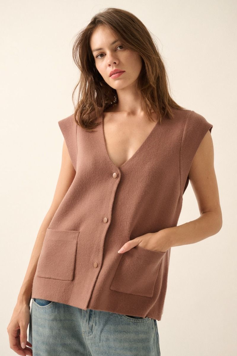 Chaleco Sleeve Cap Mocha Maggie