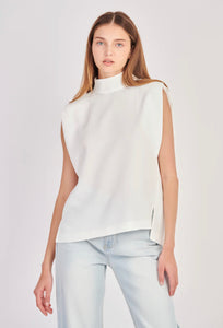 Camisa Blanca Padded Mid Turtle Neck