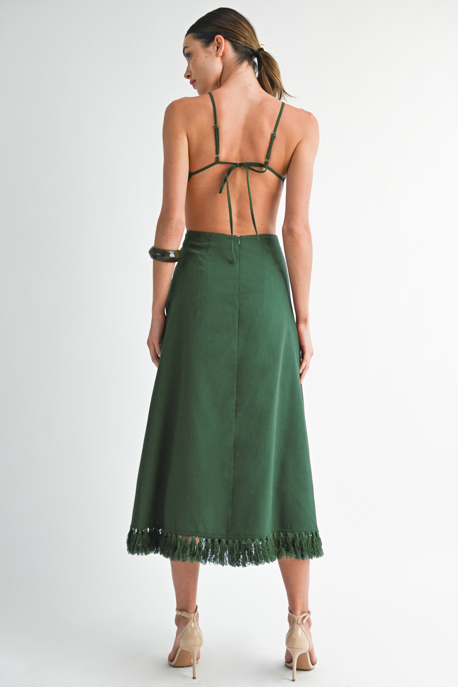 Vestido Linen Flower Emma Verde