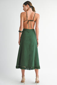 Vestido Linen Flower Emma Verde