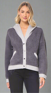 Suéter Cárdigan Hoodie Gris Cora