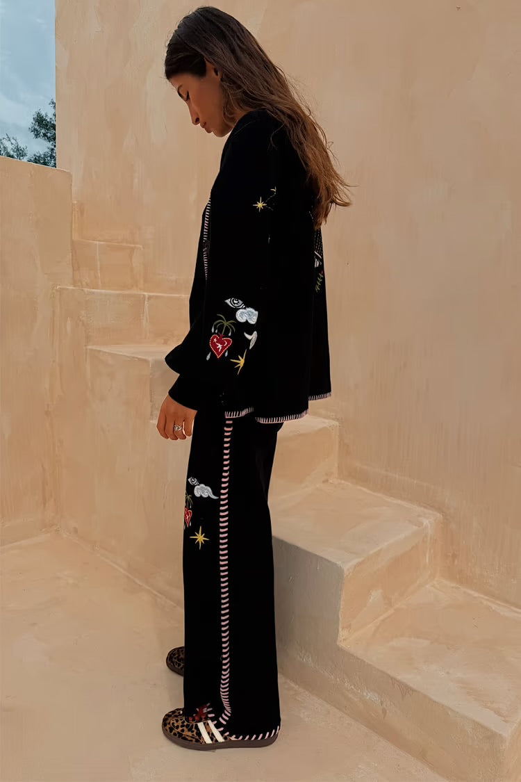 Pantalón Jogger Negro Night Garden Neverfully