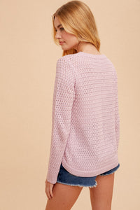 Suéter Ligero Knit Lila Side Button Jodie