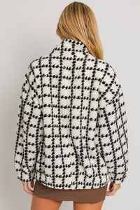 Abrigo Fleece Houndstooth Pippa