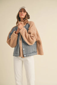 Chaqueta Fleece Mix Denim Cecil