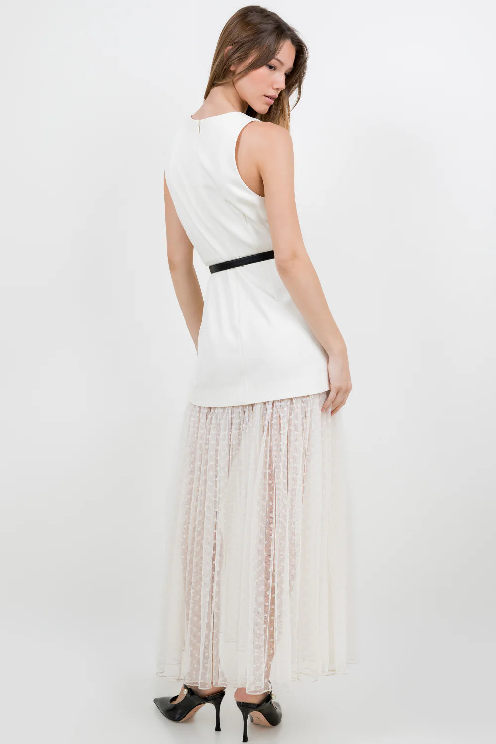 Vestido Blanco Contrast Tull Amaya