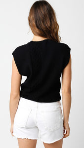 Chaleco Negro Cable Knit Ellie