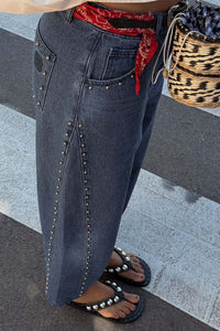 Pantalón Denim Studded Barrel Neverfully