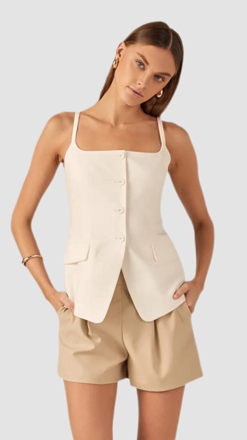 Top Chaleco Linen Belly