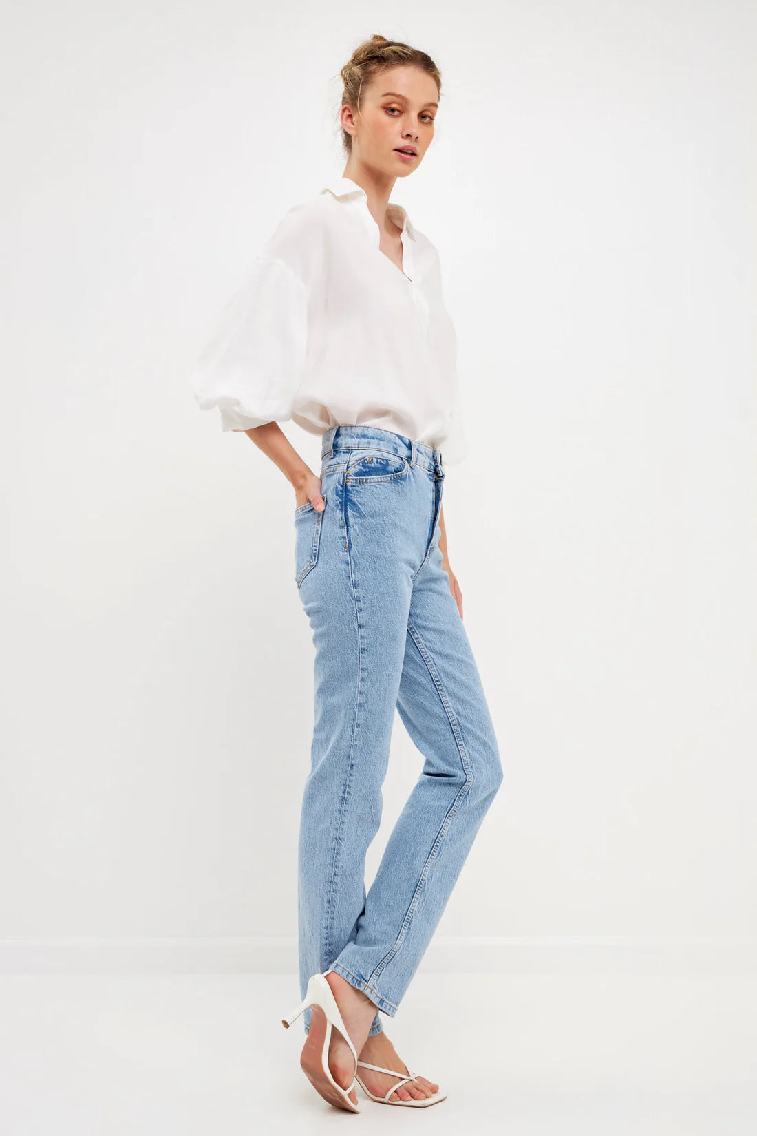 Camisa Blanca V Neck Lissie
