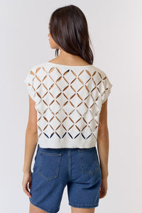 Top Blanco Tejido Cut Out Siah