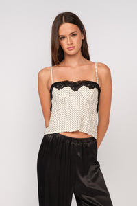 Top Lace Cami Blanco Dots FINAL SALE