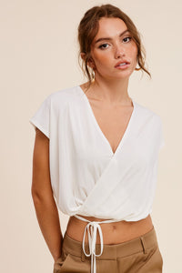 Camisa Blanca Cross Wrap Sess FINAL SALE