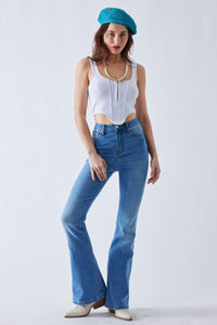 Pantalón Denim Straight Stretch Flare