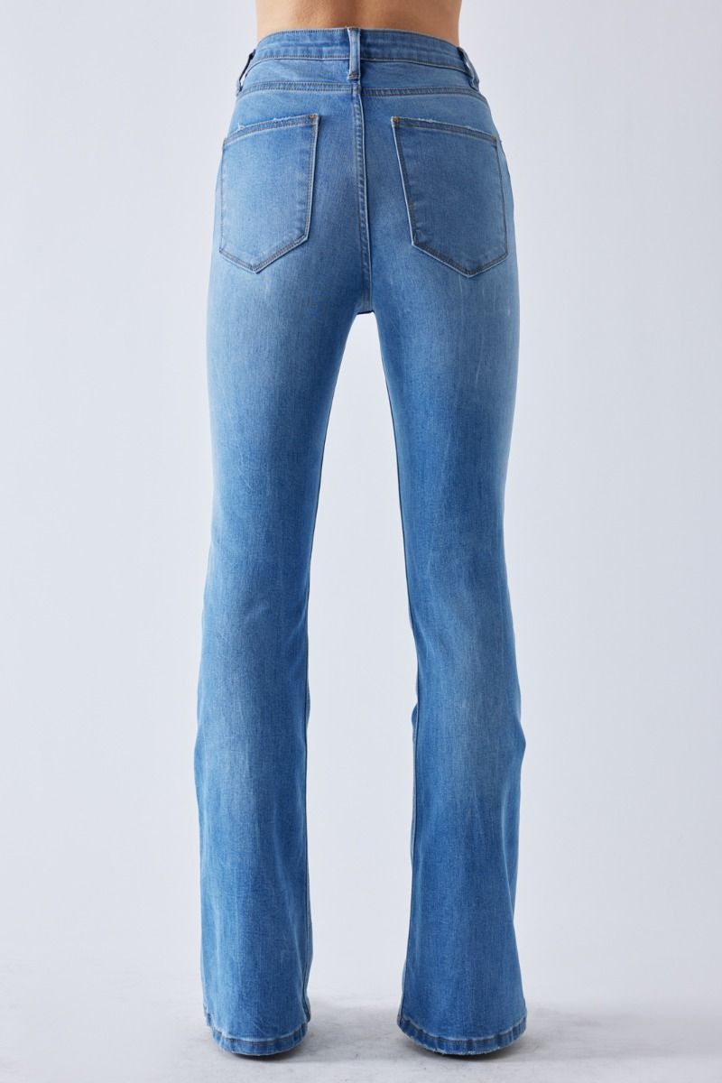 Pantalón Denim Straight Stretch Flare