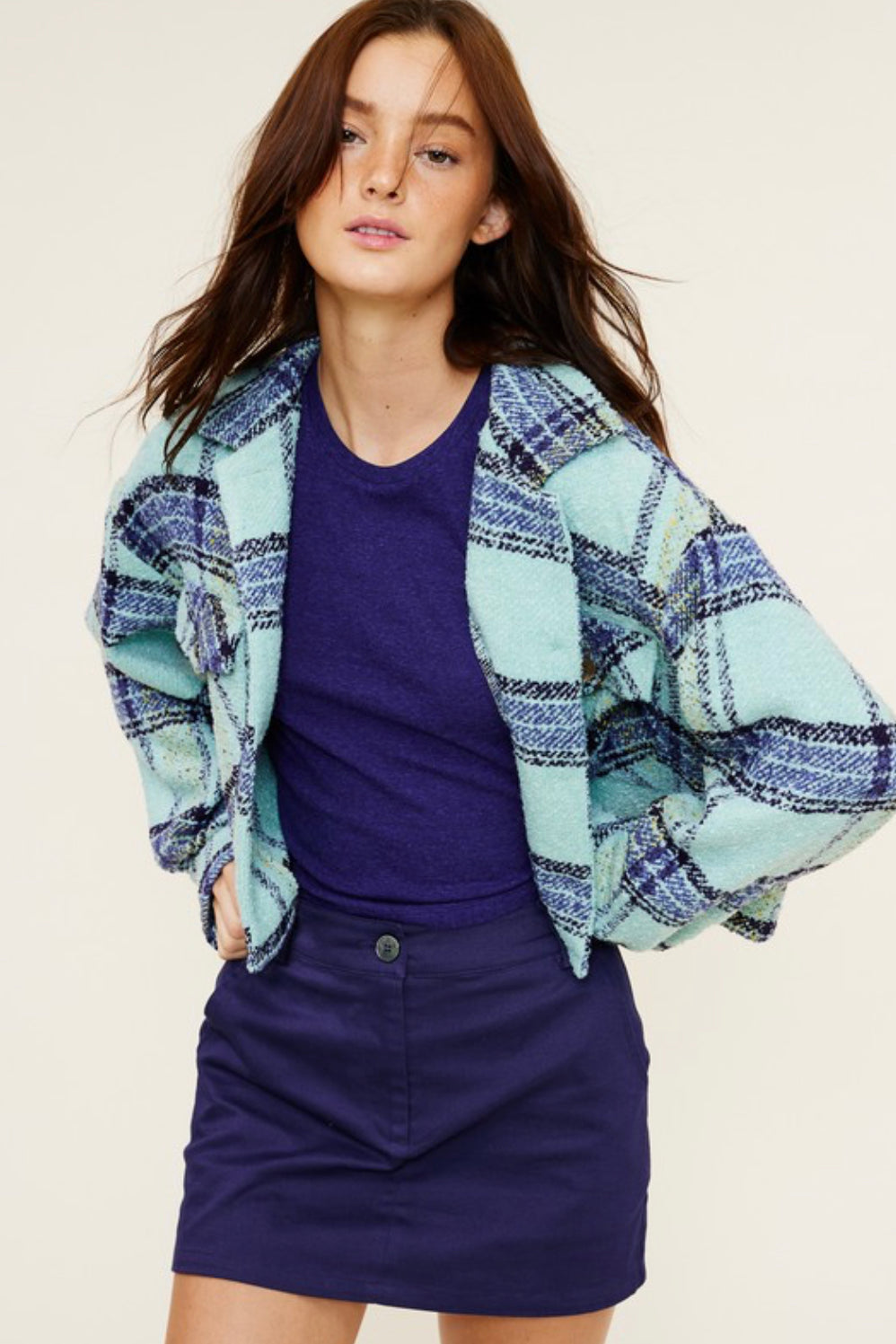 Chaqueta Terry Plaid Blue FINAL SALE