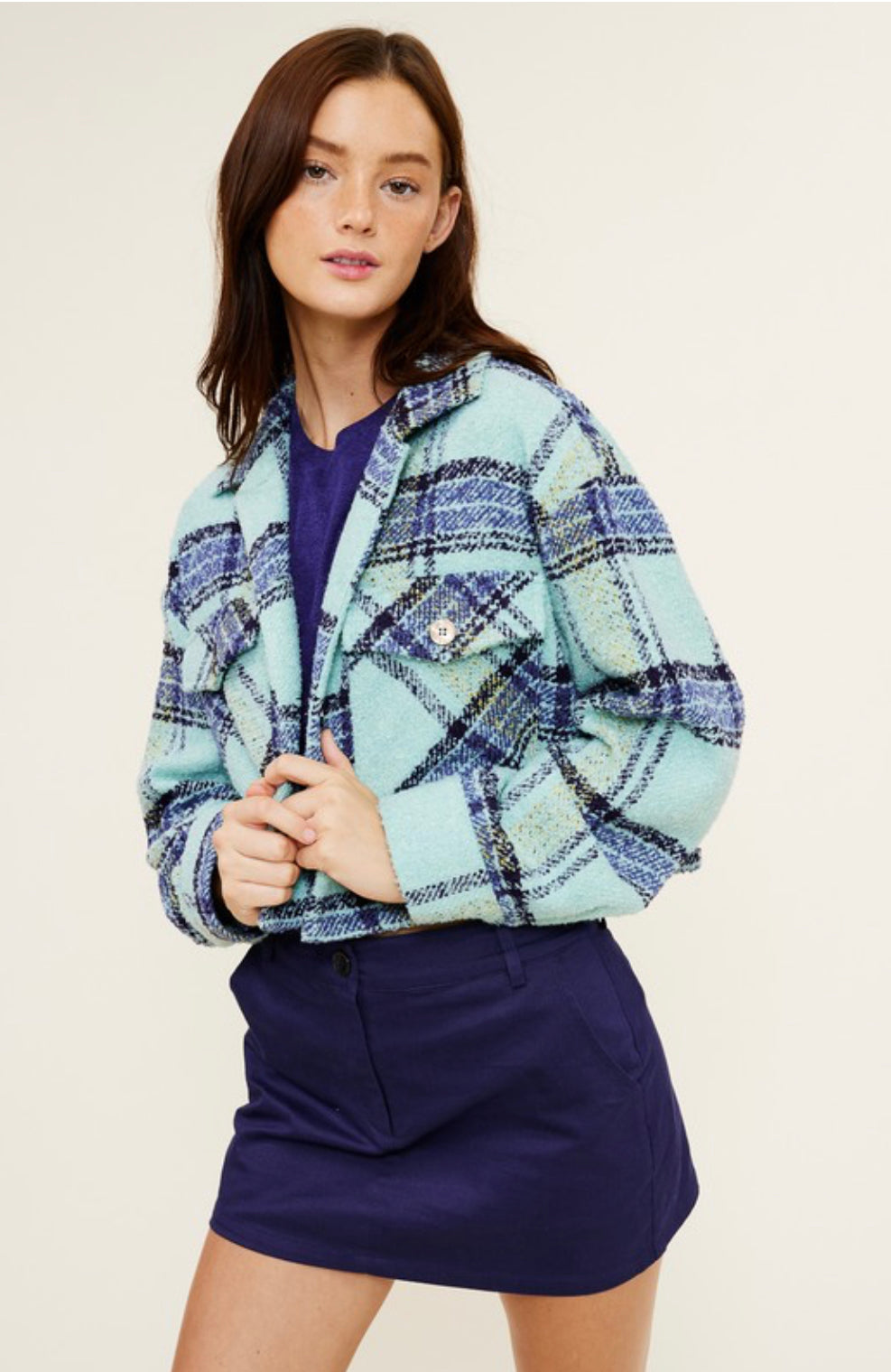 Chaqueta Terry Plaid Blue FINAL SALE