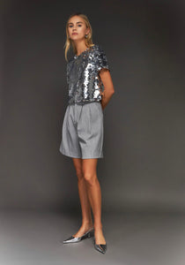 Bermuda Gris High Waist Pleated FINAL SALE