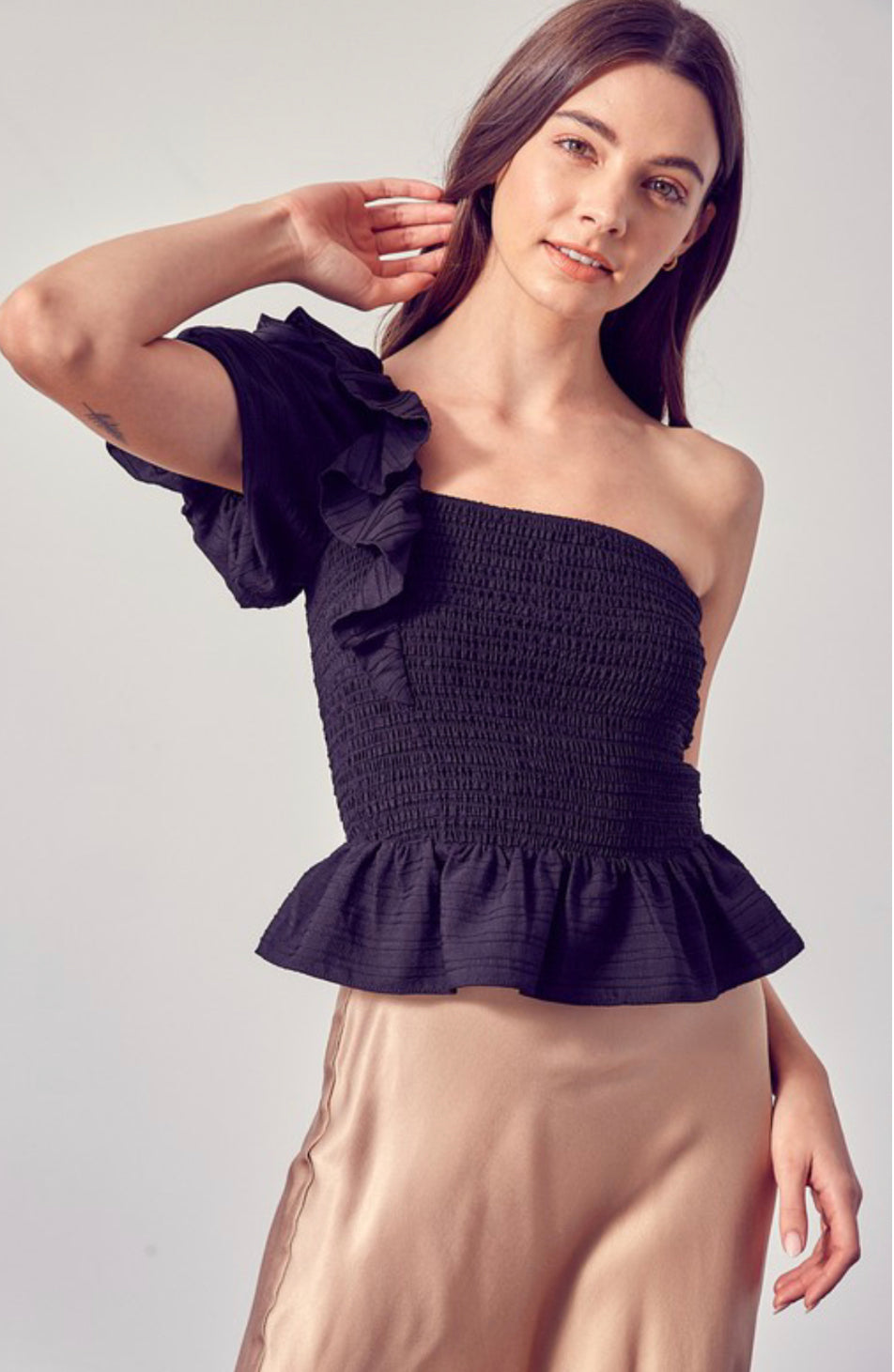 Top One Shoulder Negro FINAL SALE